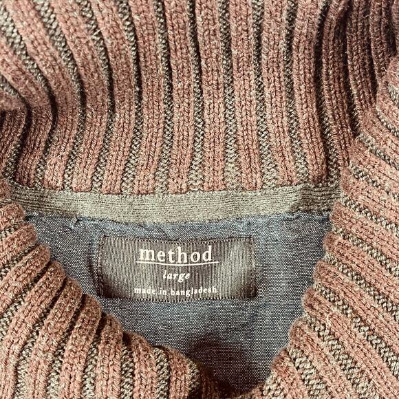 Method Men’s Shawl Collar Sweater L Burgundy Maroon - Picture 2 of 8